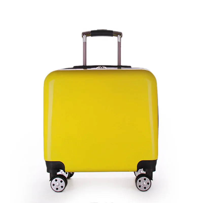 New Arrival Amazing Color 18 Inches ABS Material Unisex Spinner Wheels Boarding Case Travel Rolling Luggage