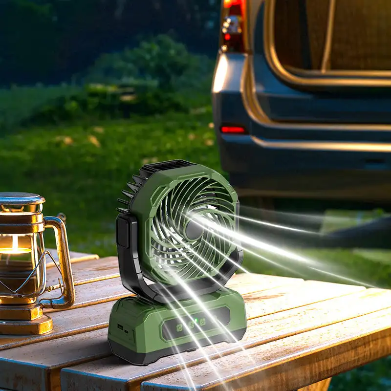 

20000mAh Camping Fan with Battery with LED Lantern 4 Speeds Desk Fan with Remote,Portable Outdoor Fan with Hook for Tent