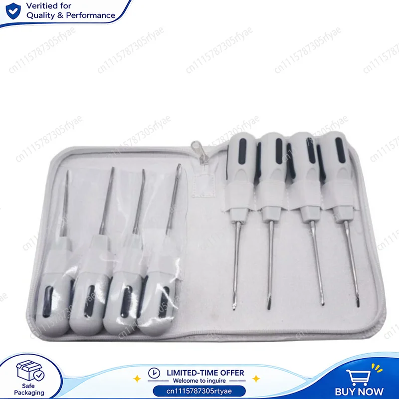 Dental Extraction Kit 8 Piece Tooth Forceps Set Minimally Invasive Oral Surgery Tools with Elevators and Luxators
