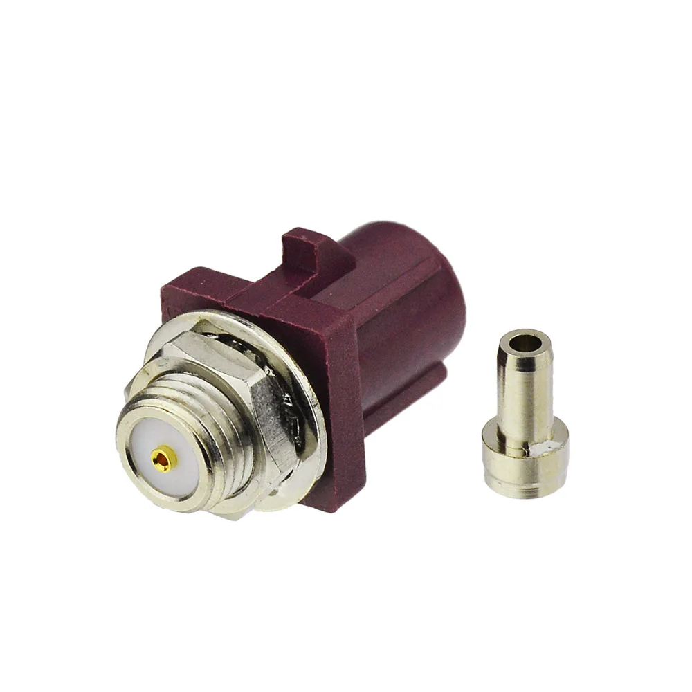 Superbat Fakra D Bordeaux Violet Solder Bulkhead Male RF Coaxial Connector for Violet Car GSM Cellular Phone