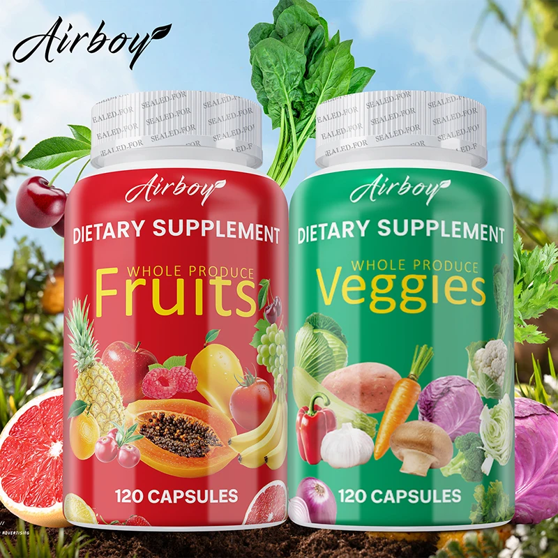 

Fruits and Veggies Supplement - Energy Management, Immunity Enhancement, and Intestinal Health Promotion - 2 Bottles