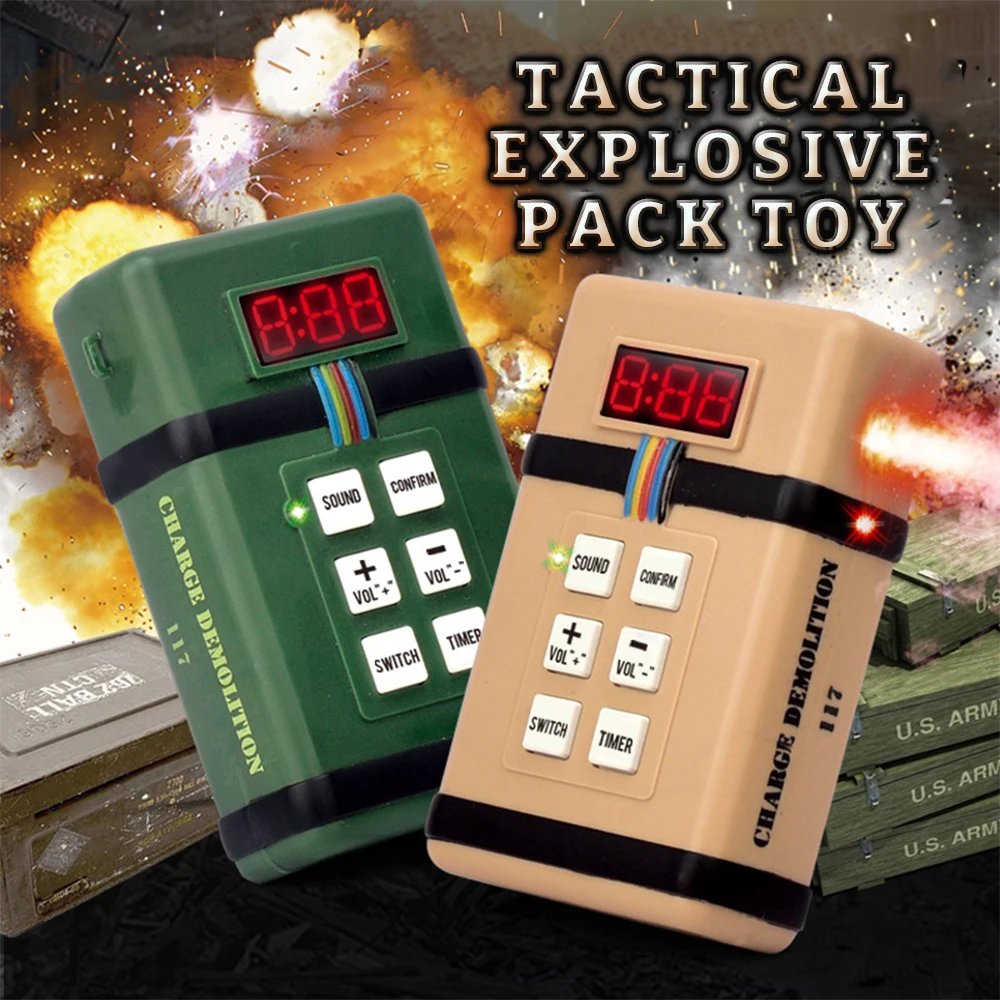 New Tactical Explosive Pack Toy Airsoft Children's Smoke Grenade Toy with Light Sound Effects for CS Cosplay Game Boys Best Gift