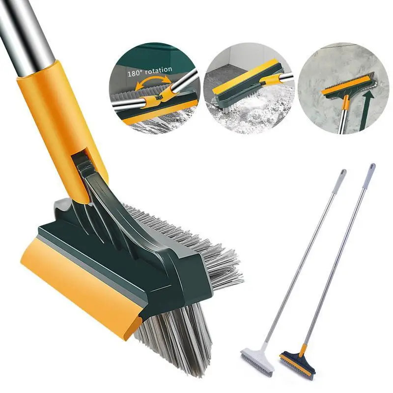 Bathroom Corner Gap Floor Brush Bathroom No Dead Corner Cleaning Long Handle Hard Bristled V-shaped two-in-one Floor Brush