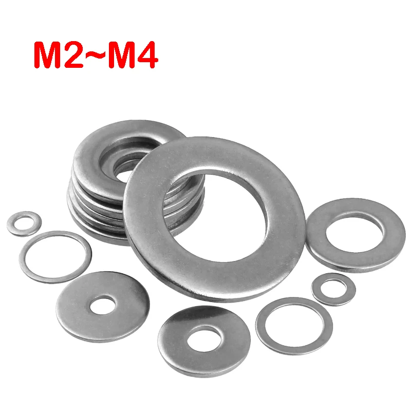 304 Stainless Steel Flat Washers M2 M2.5 M3 M4 Extra Large Size Big Wide Thick Flat Washer Plain Gaskets