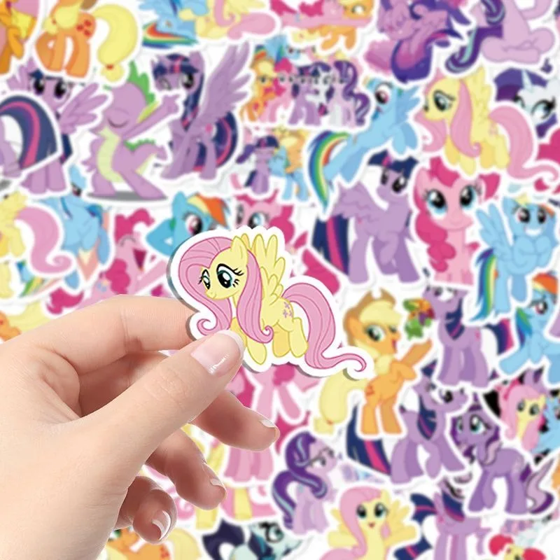 50 Sheets of My Little Pony Cartoon Character Stickers Fashionable DIY Mobile Phone Case Laptop Decoration Waterproof Stickers