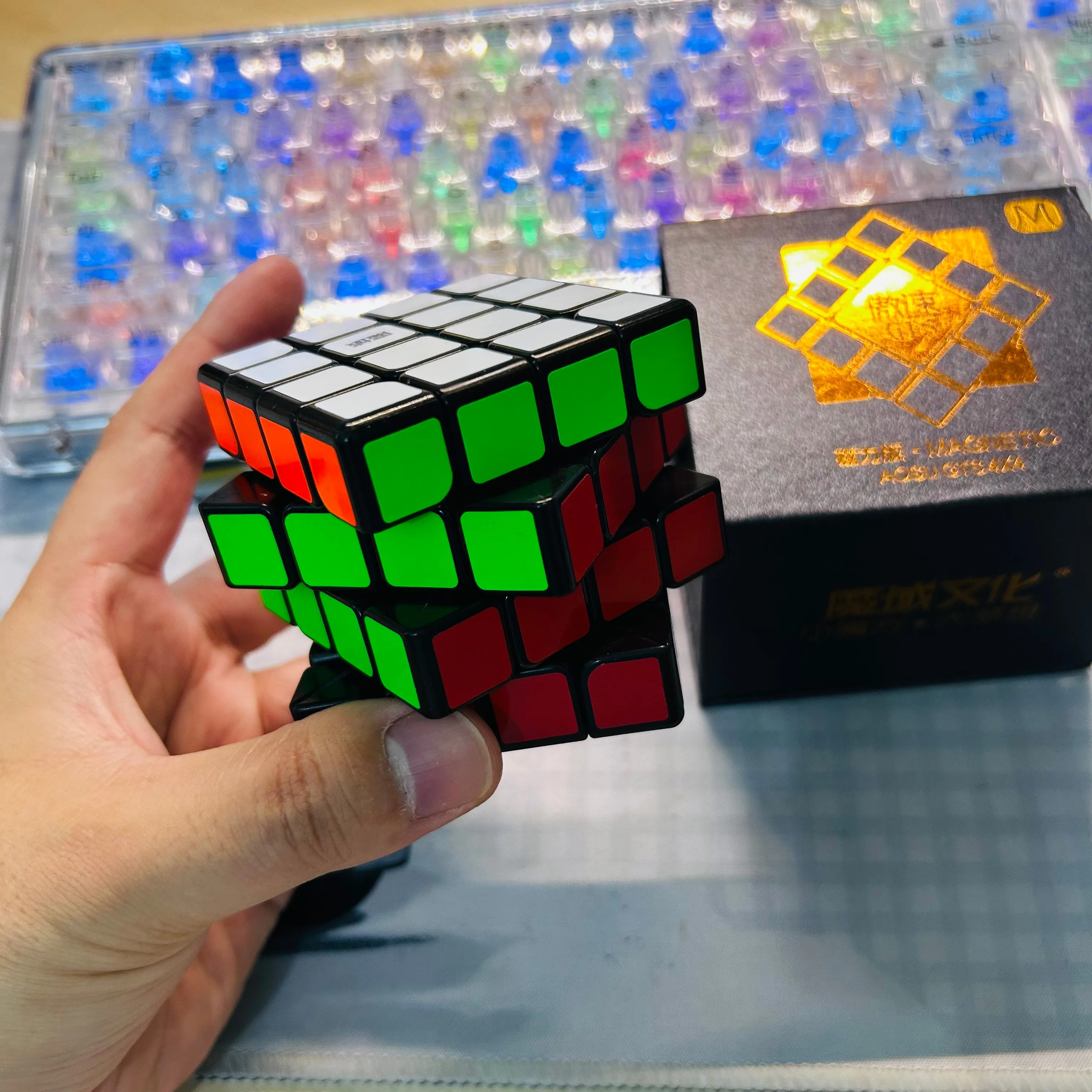 MoYu AoSu GTS 4x4x4 Magnetic Magic Speed Cube GTS 4x4 Puzzle Cubo Magico Competition Cubes Toys for Kids