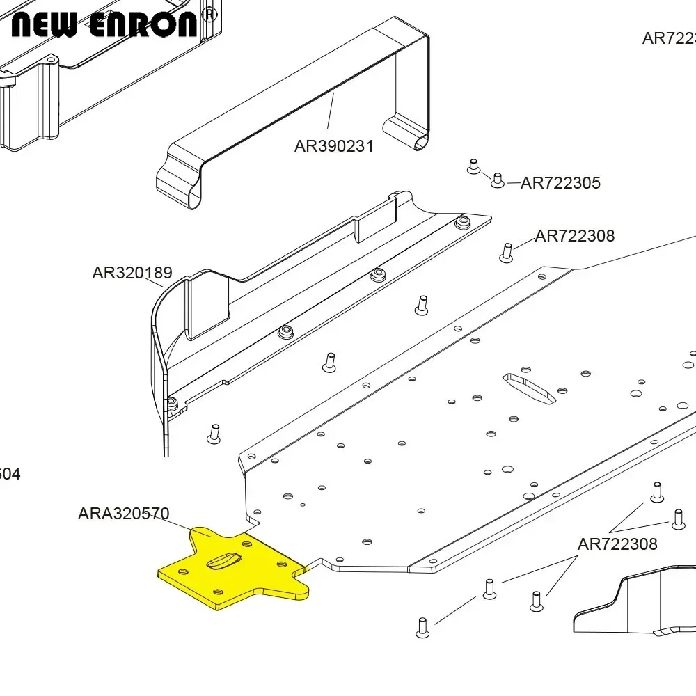 NEW ENRON ARA320570 Aluminium Alloy Rear Chassis Protection Cover for RC Car 1/8 ARRMA Kraton ARA106040 ARA106053 ARA8608V5