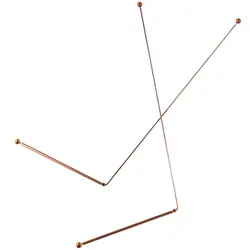 2PCS Pure Copper Metal Detection Rod 99.9%Copper Dowsing Rods Divining Rods for Ghost Hunting Tools Divining Water Treasure