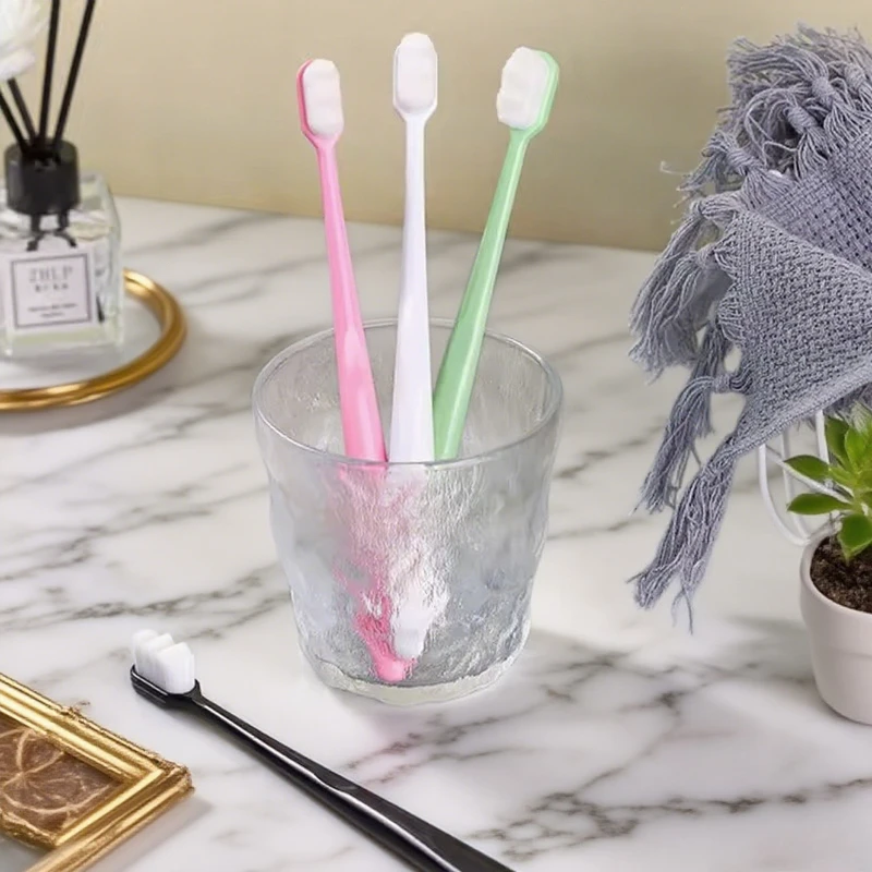 5/10 قطعة فرشاة أسنان ناعمة متعددة الألوان مليون نانو الشعر التنظيف العميق التعبئة والتغليف المستقلة المحمولة السفر أداة تنظيف الفم #6