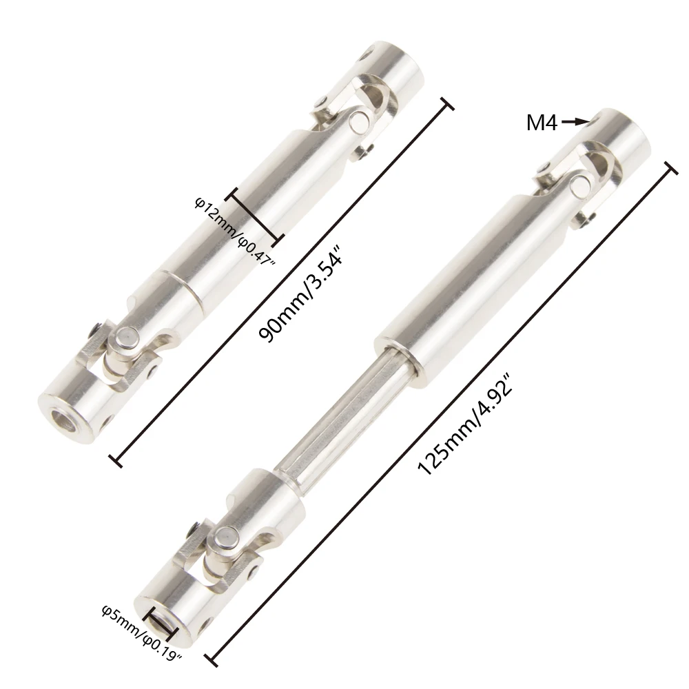 2 pz 81-103/90-115/110-155mm acciaio CVD giunto universale albero di trasmissione per 1/10 RC Rock Crawler auto Axial SCX10 D90