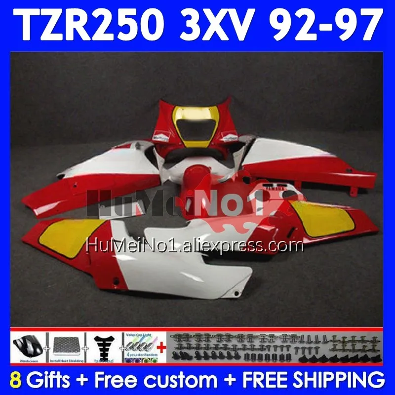 TZR-250 For YAMAHA 3XV TZR250 TZR 250 RR 92 93 94 95 96 97 376No.75 TZR250RR 1992 1993 1994 Yellow red 1995 1996 1997 Fairing