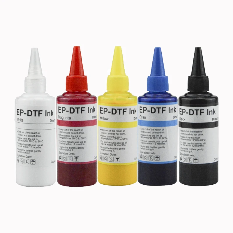 Imagem -06 - Filme de Transferência de Tinta Dtf para Epson Tinta de Refil Tinta Têxtil L805 1800 1390 Xp600 Tx800 4720 I3200 Dx5 Dx7 100ml