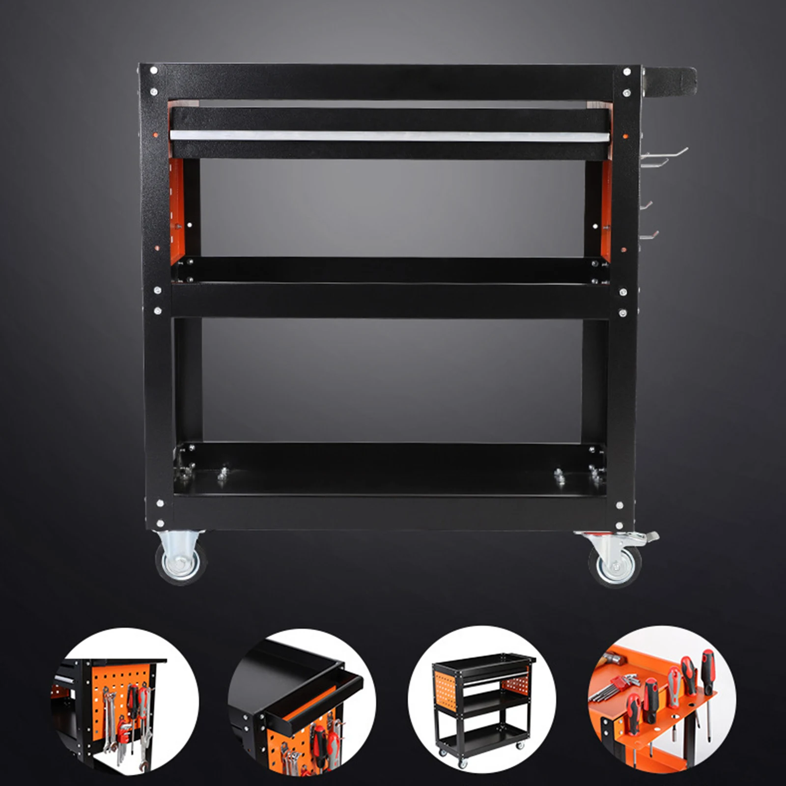 Carrello portautensili a 3 livelli carrello portautensili carrello portaoggetti con ruote carrello portautensili carrello portaoggetti per magazzino Garage