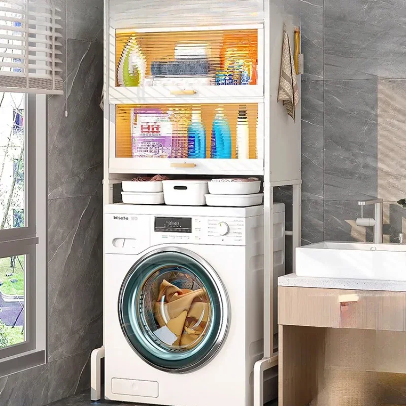 

Washing machine rack, storage rack, roller toilet, bathroom, toilet, storage cabinet above toilet, balcony storage rack