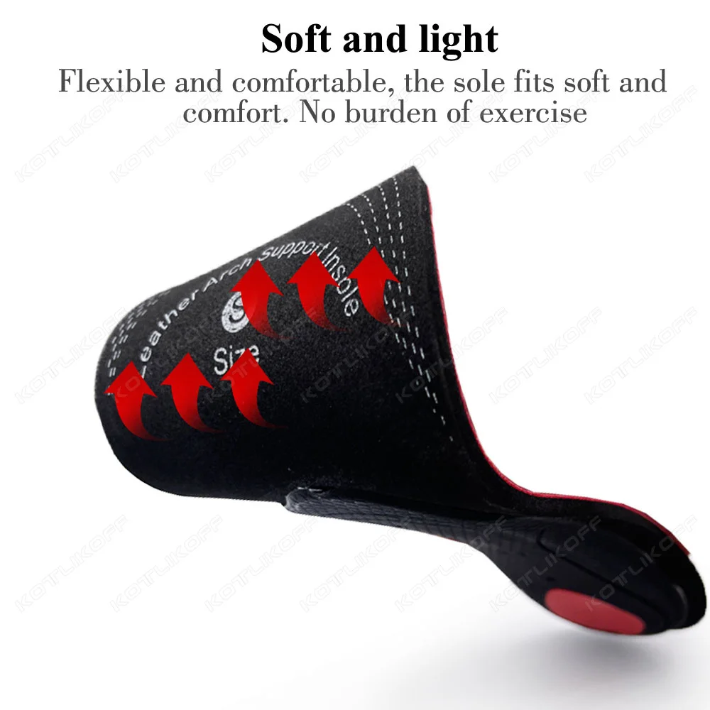 PU Leather Orthopedic Insole Orthotic Arch Support Inserts Flat Foot Shoe Pad Latex Antibacterial Active Carbon Comfort Care - view 5