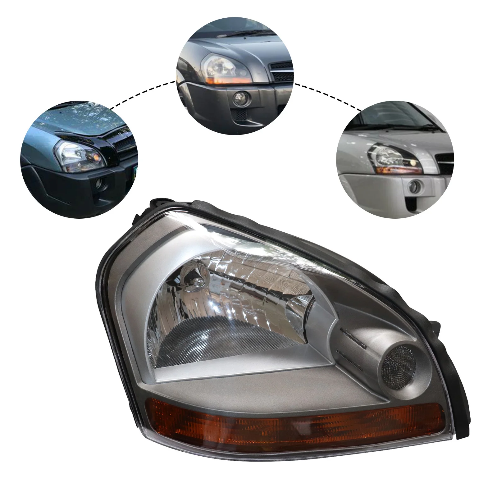 

For 2005-2009 Hyundai Tucson Headlight Assembly Halogen Headlight Right Passenger Side Headlight Front Headlamp RH