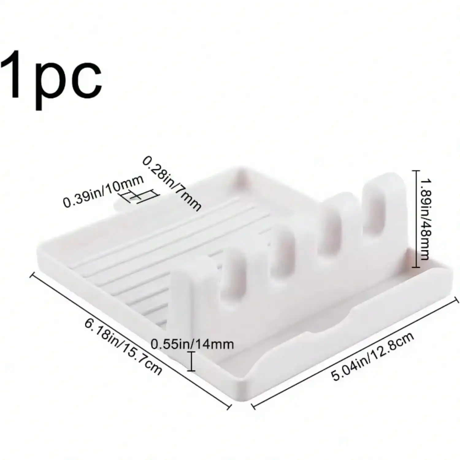 White Plastic Four-Slot Paintbrush Holder with Drip Pan for Watercolors Oil Paints Acrylics - Ideal for Back-to-School Season