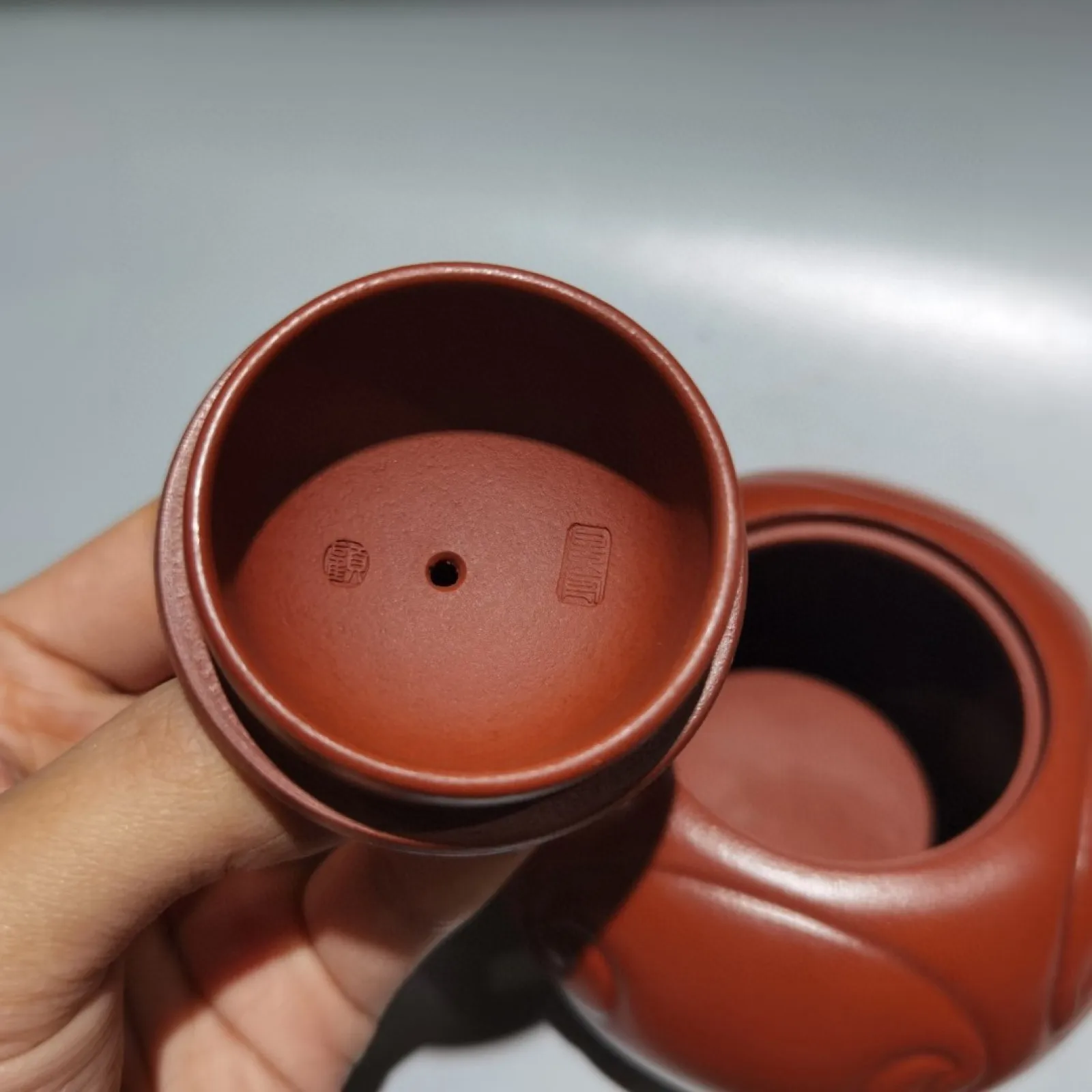 Yixing Zisha Clay Teapot Gongfu Cup Puer Tea Red Ware Vintage Handcrafted
