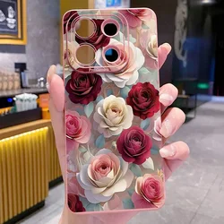 Redmi Note 14 Cases Luxury Rose Floral Pattern Phone Case for Xiaomi Redmi Note 12 13 Pro Plus 10 10S 11S 12S 11 13C 14C Cover