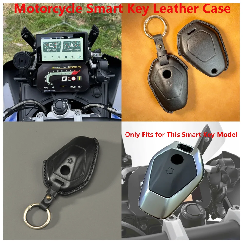 

Fits for BMW R1300 GS Adventure R1300RT R1300R 2024 2025 Motorcycle Smart Remote Key Leather Cover Case Keyless Ride Keys Pouch