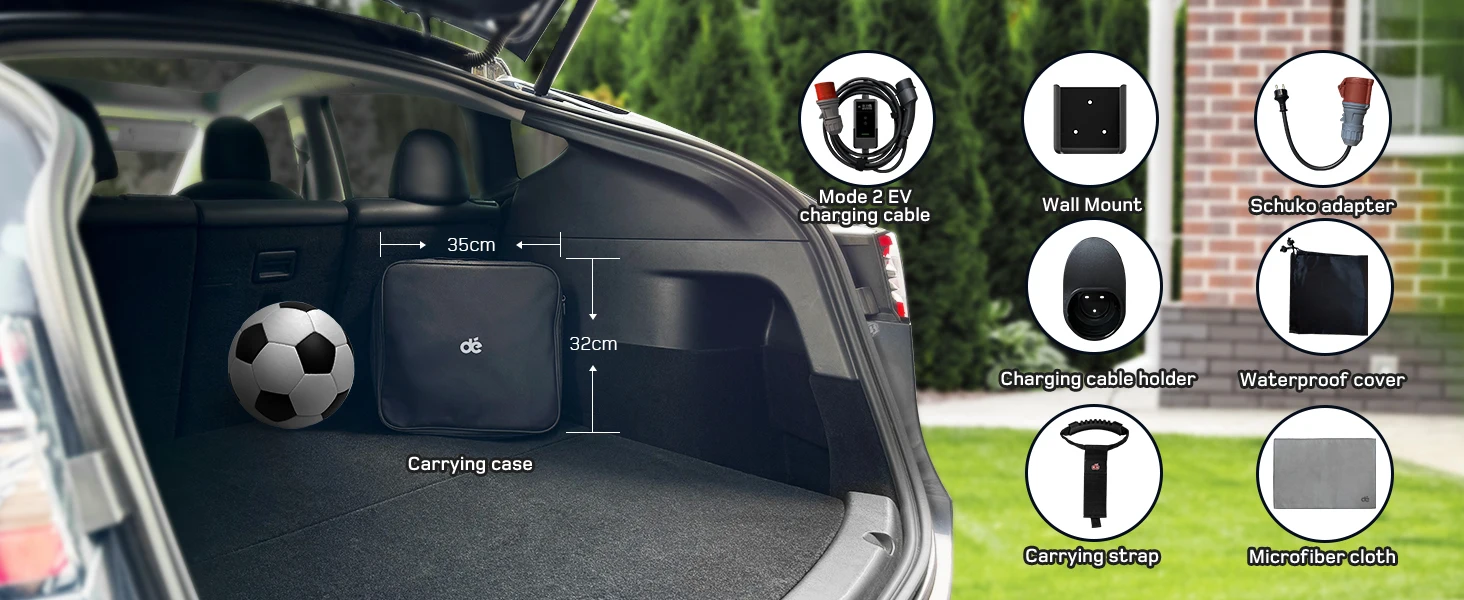 dé Mobile Wallbox 11kW Typ 2 APP 16A 3-Phasen 5,5m 7m 10m 15m 20m 25m Ladekabel Elektrofahrzeug-Ladegerät CEE-Stecker auf Typ 2 mit Einstellbarem Strom EV-Ladegerät RCD Typ A 30mA (AC) + 6mA (DC) – Detail 17