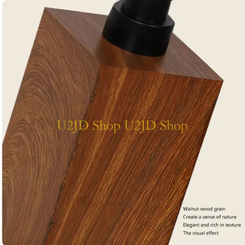 

U2JD Декоративное деревянное зерновая смола для ванной комнаты для бутылки из жидкости жидкости для шампуня для мыла для рук