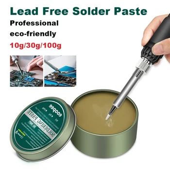 10g/30g/100g กล่องเหล็ก SOLDER PASTE ตะกั่วบัดกรีซ่อมวาง NO-Clean เชื่อม FLUX สําหรับวงจรบัดกรีส่วนประกอบ