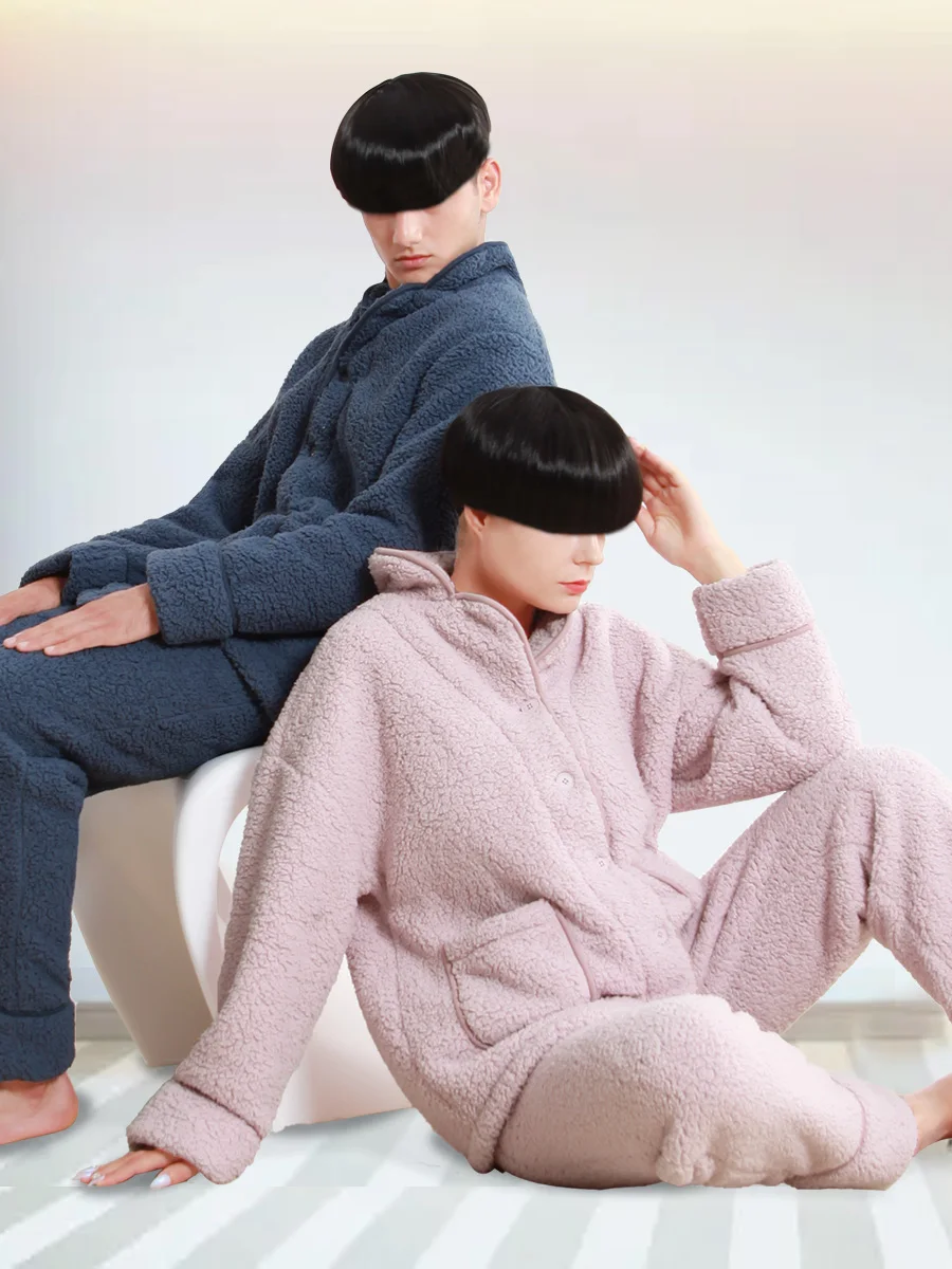 thiened-flanelle-maison-vetements-ensemble-pour-hommes-et-femmes-hiver-chaud-spwear-couple-coupe-ample-longue-sve-pyjamas-avec-boutons