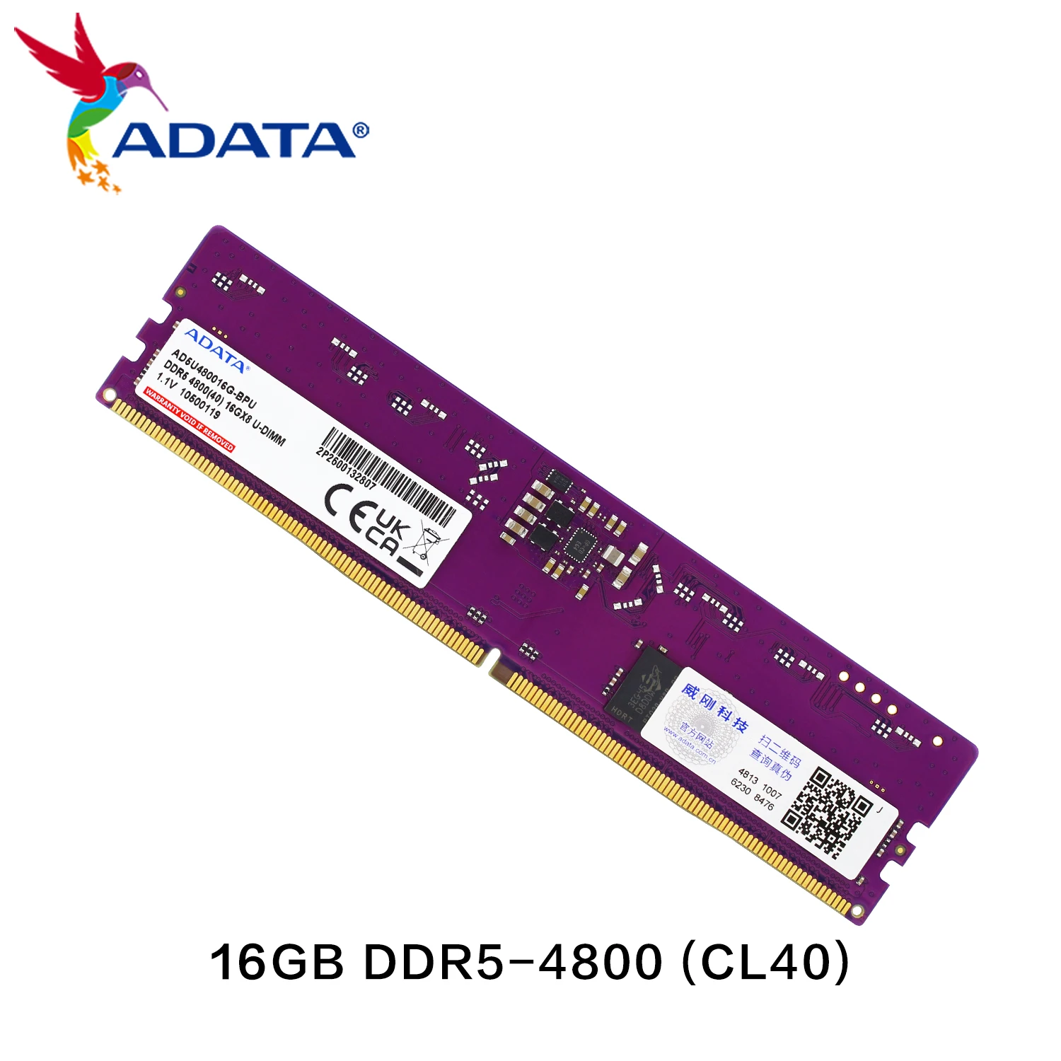 ADATA DDR5 288-pin DIMM DRAM وحدة 16GB 32GB 4800MHz CL40 5600MHz CL46 RAM عصا لوحدة ذاكرة ECC لسطح المكتب/الكمبيوتر