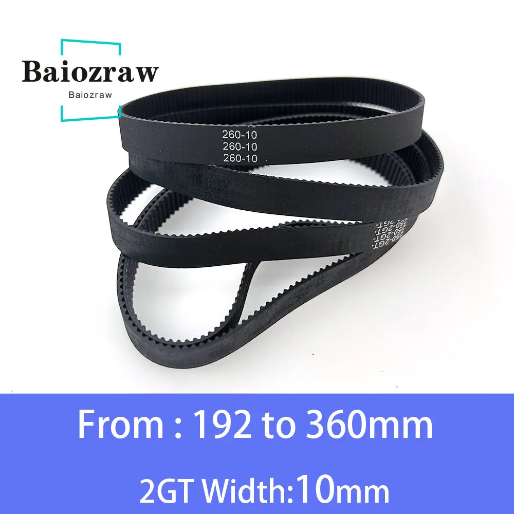 

3D Printer Parts GT2 10mm Closed Loop Rubber Timing Belt 192 200 202 220 232 240 250 260 280 294 300 320 340 350 360mm 2GT 1pcs