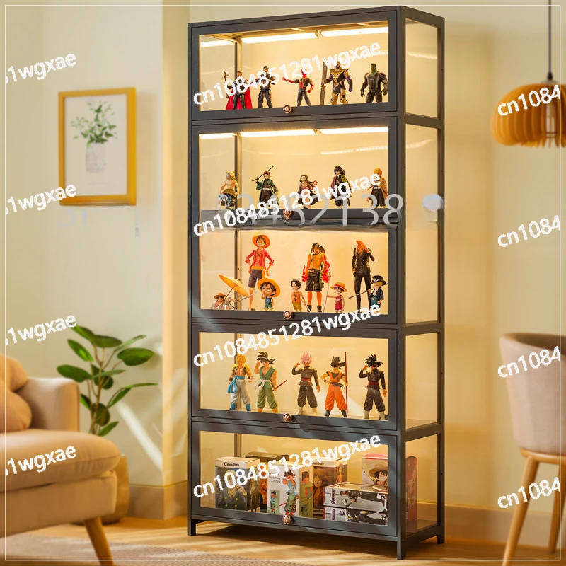 Hand-Made Display Cabinet Glass Transparent and Dustproof Showcase  Toy Acrylic Storage Box Bookcase Shelf