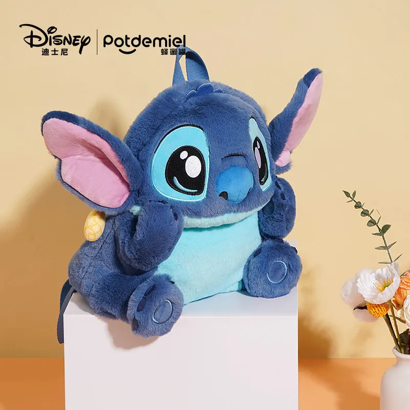 ของขวัญวันหยุดดิสนีย์ของแท้ กระเป๋าเป้หมีสตรอว์เบอร์รี ตุ๊กตาสติทช์ กระเป๋าเป้คู่ ของขวัญวันเกิดแฟนสาว น่ารัก