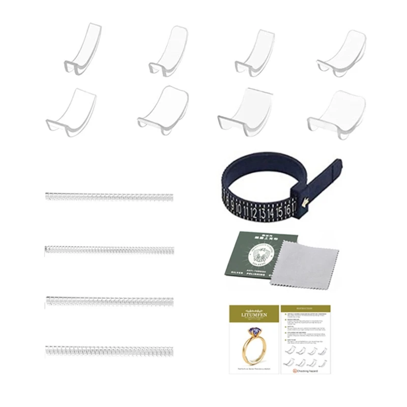 10 Pcs Clear Plastic Ring Size Adjuster Useful Comfortable Ring Guard Ring Resizer Invisible Reducer Guards for Any Ring