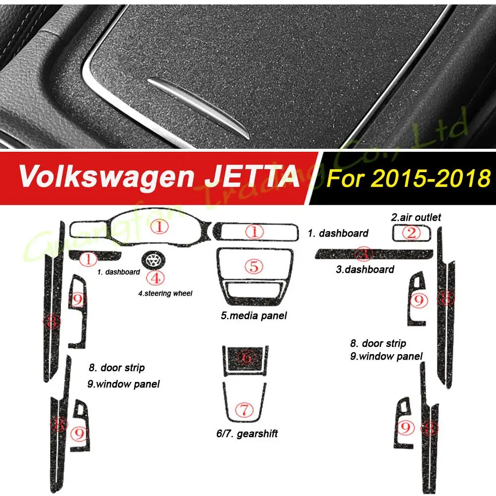 

For Volkswagen JETTA 2015-2018 Car-style Interior Center Panel Dark Flash Stars Point Diamond Shine Color Change Sticker Decals