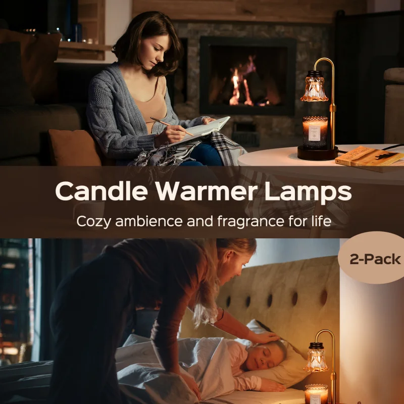 JACKYLEDCandle Heater Lamp with Timer，Adjustable Height/Temperature，Domestic Aromatherapy Candle Heater Decoration Home