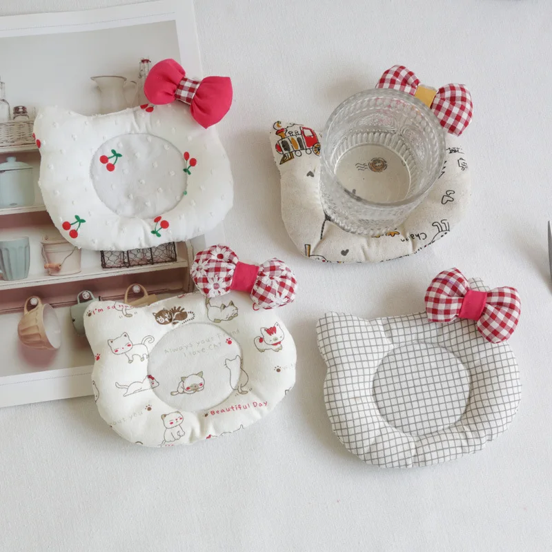 Instagram style cute cat quilted cup pad household fabric Korean heat insulation kitchen tabletop cup Trend Gifts for Girls