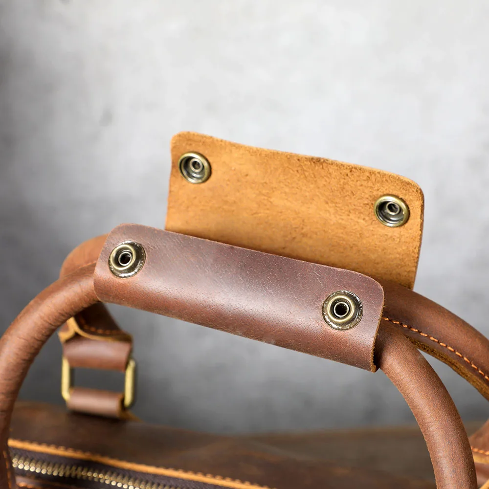 S.WORKER Vollnarbenleder-Reisetasche Große Kapazität Weekender-Reisetasche Echtleder-Sporttasche für Herren – Detail 16