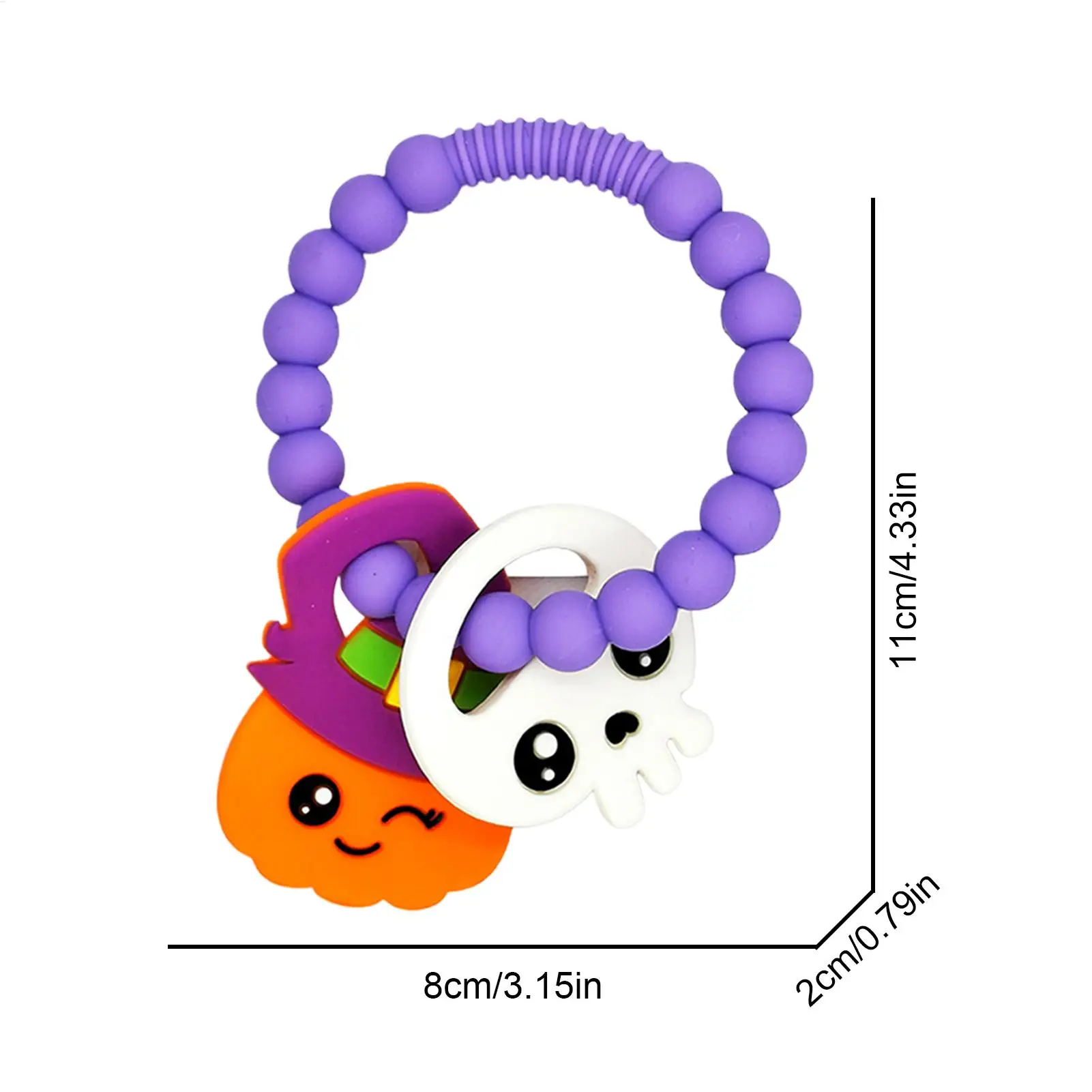 Juguetes para la dentición, masticador de dentición de calidad alimentaria, anillo para masticar con cuentas sonajero para niños pequeños, hogar, dormitorio, viajes, interior y exterior