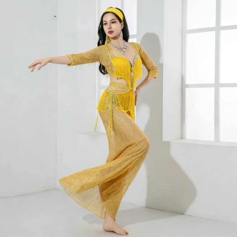 

Belly Dance Performance Costume Women Sequin Tassel Outfit Multi Style Eastern Dance Suit For Group Show Stage Dance Wear