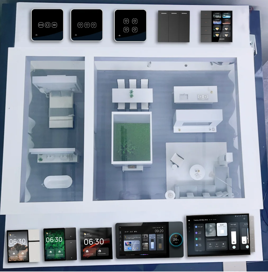 Golden Security Smart Home Demo Box Portable Showcase Display for Hotels with Linux OS IPS Display WIFI Connectivity