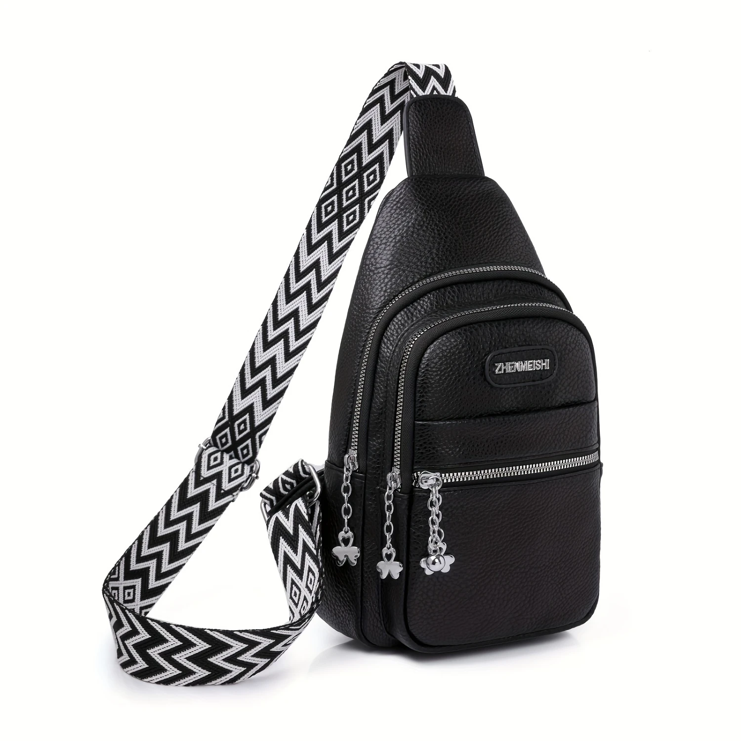 Stylish and Trendy Multi-Pocket PU Leather Sling Backpack Chest Bag for Outdoor Travel and Sports - Fashionable Crossbody Bag Fa