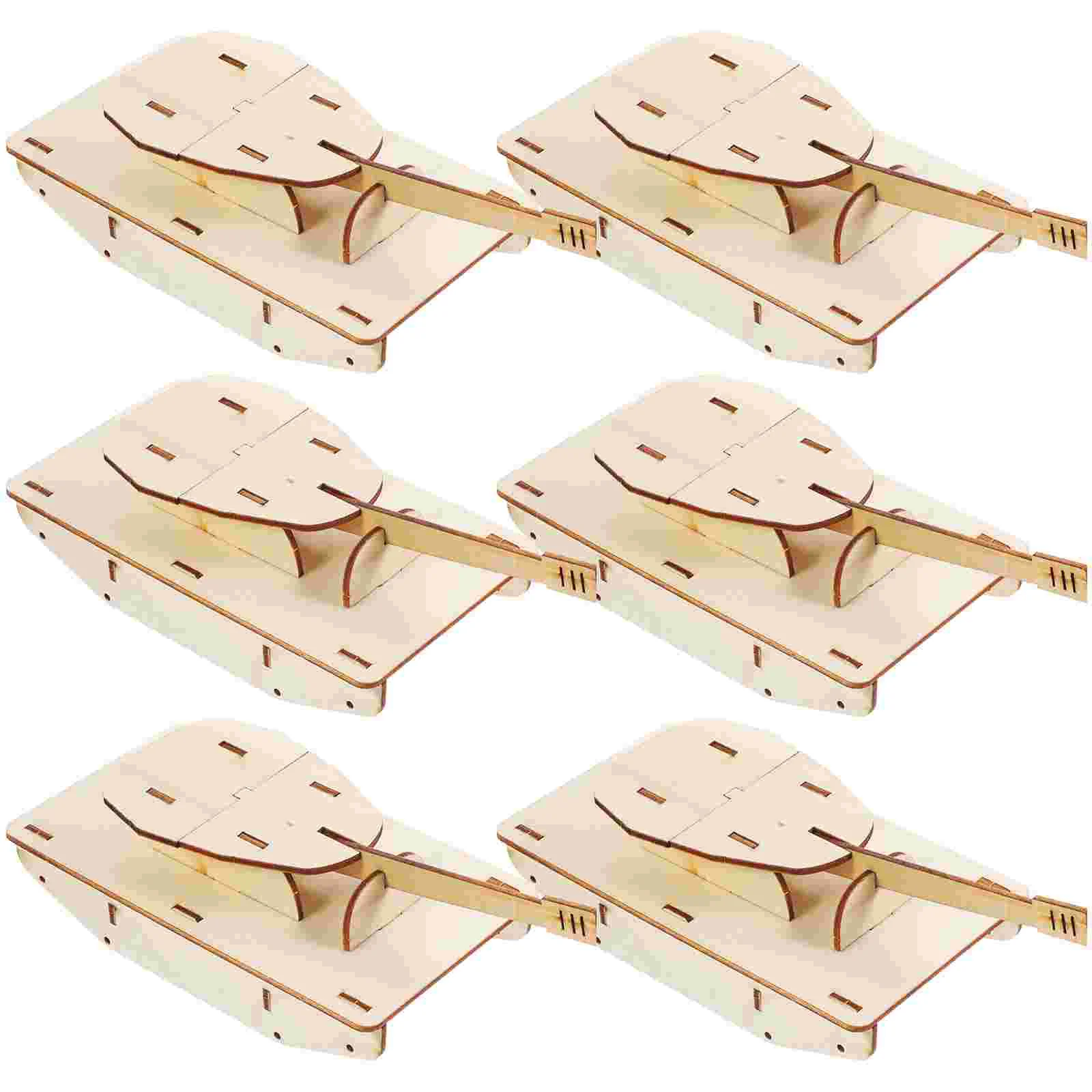 Puzzle en bois non peint pour enfants, modèle de bricolage, assemblage, précieux, vierge, assemblé, 6 pièces