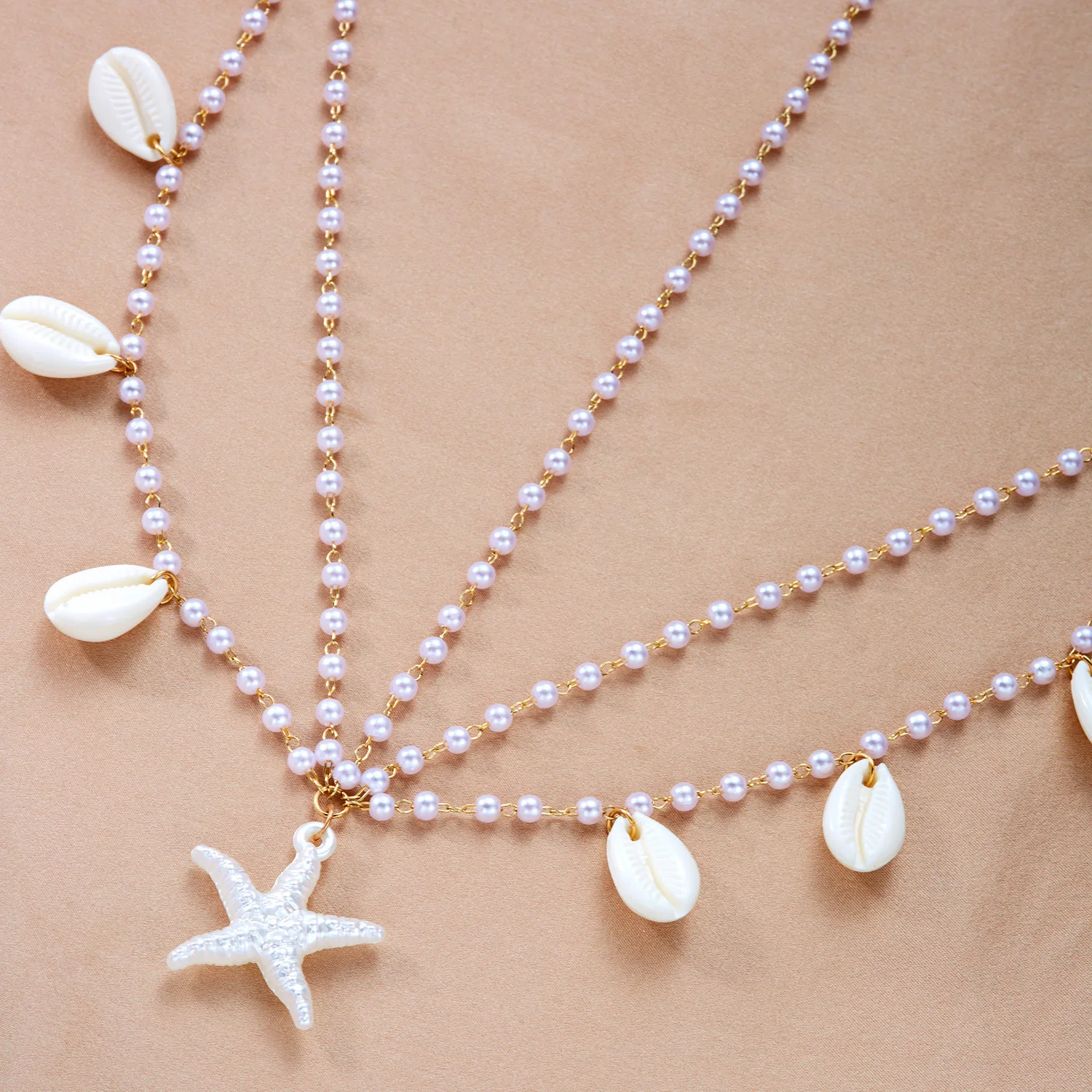 Böhmischer Haarreif mit Muschel-Haarschmuck und Perlenketten-Quasten für Damen – Eleganter Kopfschmuck für Strandurlaub und Geschenke – Detail 6