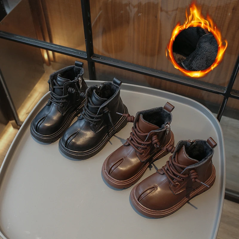 

Girls' boots winter new boots for children stylish girls' shoe plush girls' winter boots fashion kids short boot botas para niña