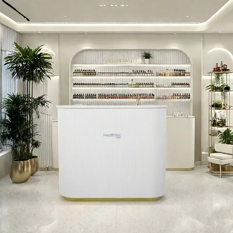 【CHIMU HOME】Custom Modern Curved Reception Desk, Multifunctional Office Front Counter, Commercial Work Table