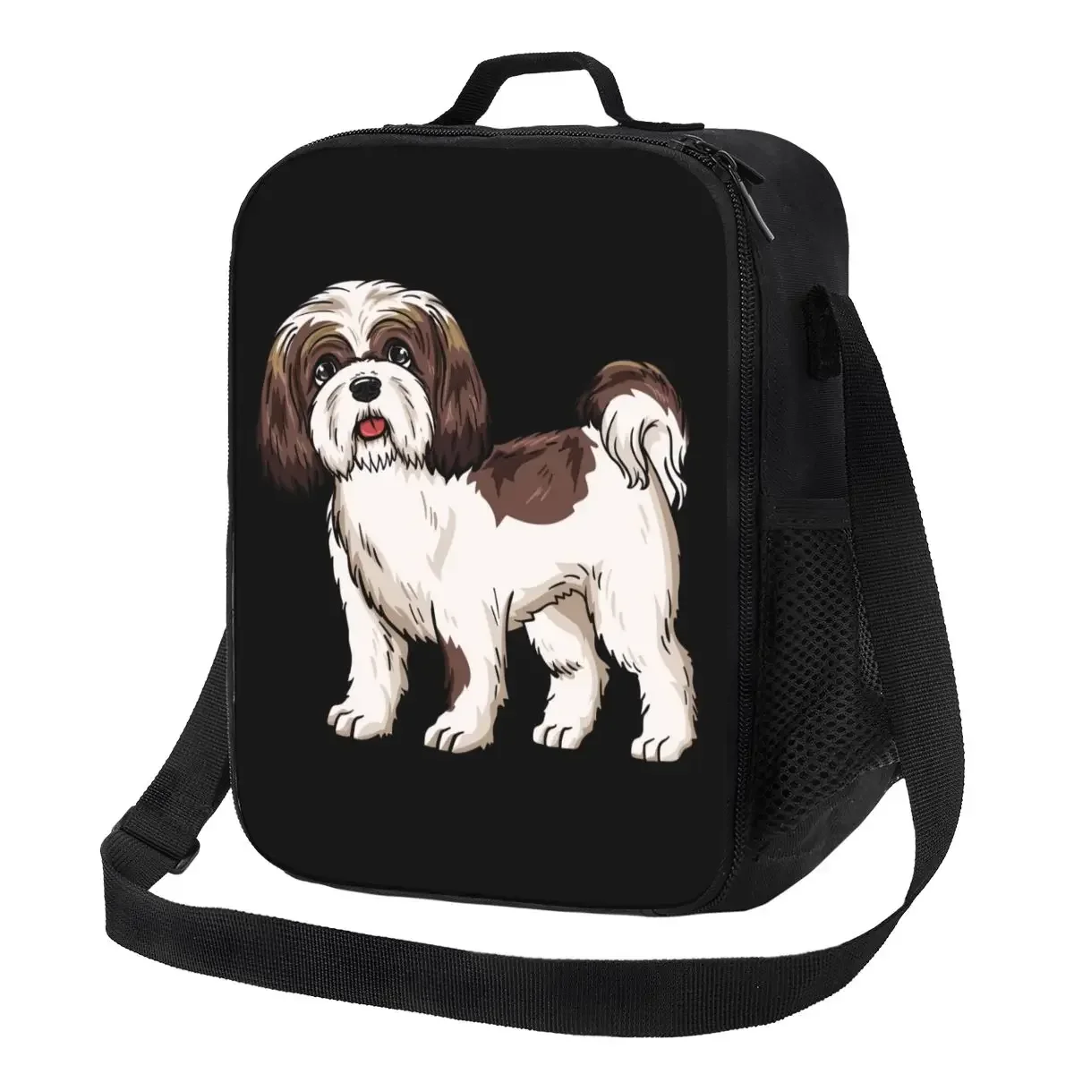 

Shih Tzu Dog Insulated Lunch Tote Bag for Women Resuable Thermal Cooler Food Bento Box Work School Travel