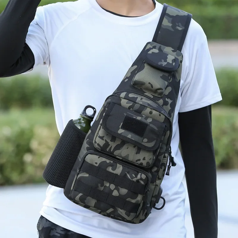 Outdoor sports and leisure multi-functional men\'s shoulder messenger bag