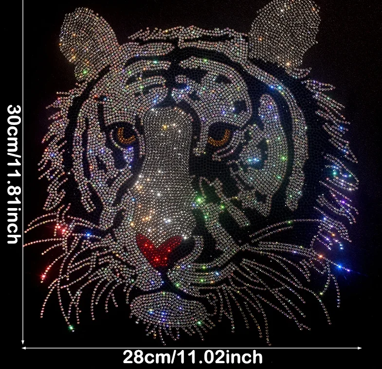 

Tiger Head Stamping rhinestone Sticker - Decorative DIY Clothing Accessory with Plastic Material