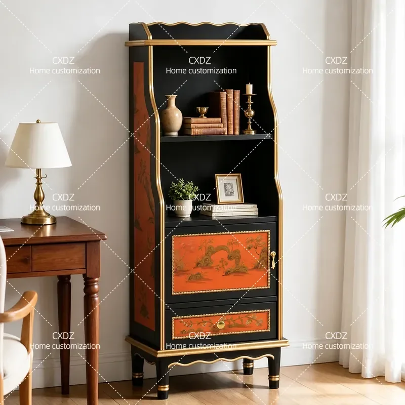 Multi-layer Bookshelf Storage Cabinet for Living Room and Study Vertical Floor Standing Locker Multifunctional Decorative
