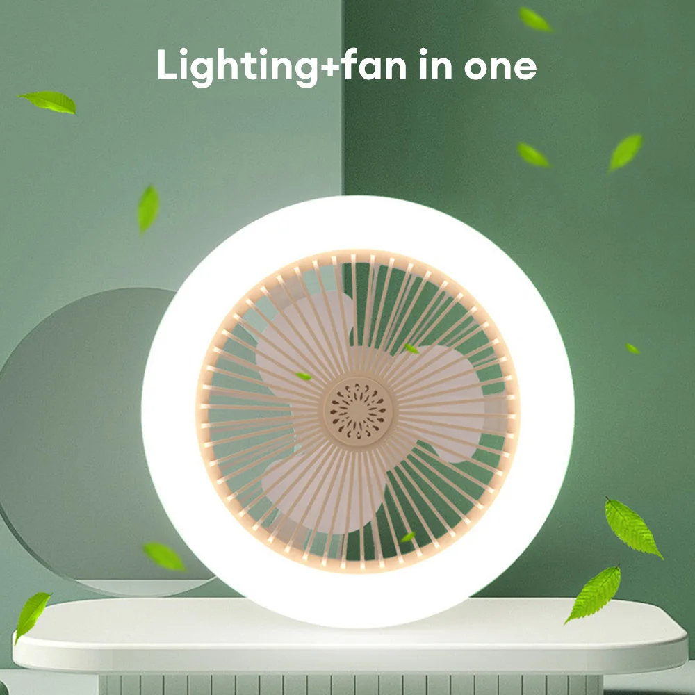 Bedroom Ceiling Fans Lamp 3-Gear Adjustment Cooling Fan 30W Fan Light  E27 Adjustable Remote Control Night Light Living Room